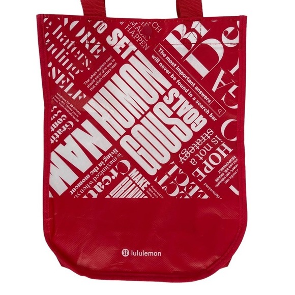 Lululemon Manifesto Dance Sing Floss and Travel Shopping Tote Bag Red White - Picture 9 of 14